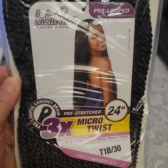 Sensationnel Crochet Braids Lulutress 3X Pre-Looped Micro Twist 24" (T1B)/30 - Picture 2 of 8
